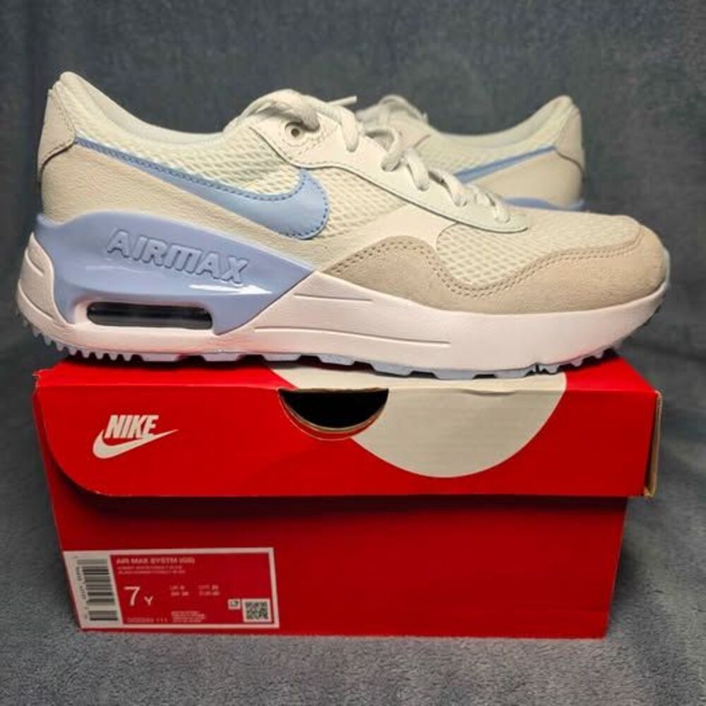 Nike Air Max Systm (GS) Summit White/Cobalt Bliss Size 7Y or Womens 8.5